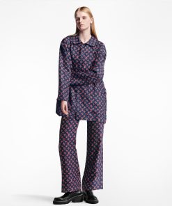 Donna Louis Vuitton Pantaloni | Pantaloni Ampi Con Motivo Monogram Tricolore