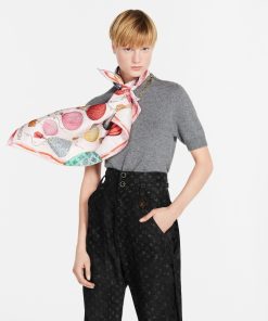 Donna Louis Vuitton Foulard In Seta E Bandeaux | Foulard Up And Away 90 Rose Clair