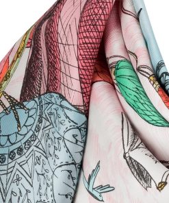 Donna Louis Vuitton Foulard In Seta E Bandeaux | Foulard Up And Away 90 Rose Clair