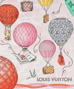 Donna Louis Vuitton Foulard In Seta E Bandeaux | Foulard Up And Away 90 Rose Clair