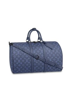 Uomo Louis Vuitton Borse Da Viaggio | Keepall Bandouliere 50 Blu Marine