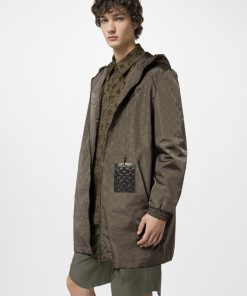 Uomo Louis Vuitton Capispalla E Cappotti | Giacca A Vento A Mezza Lunghezza In Nylon Con Motivo Monogram