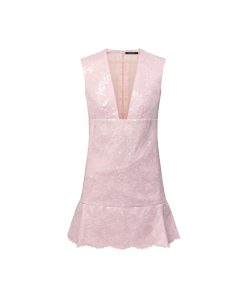 Donna Louis Vuitton Abiti | Miniabito In Pizzo Con Paillettes Rose