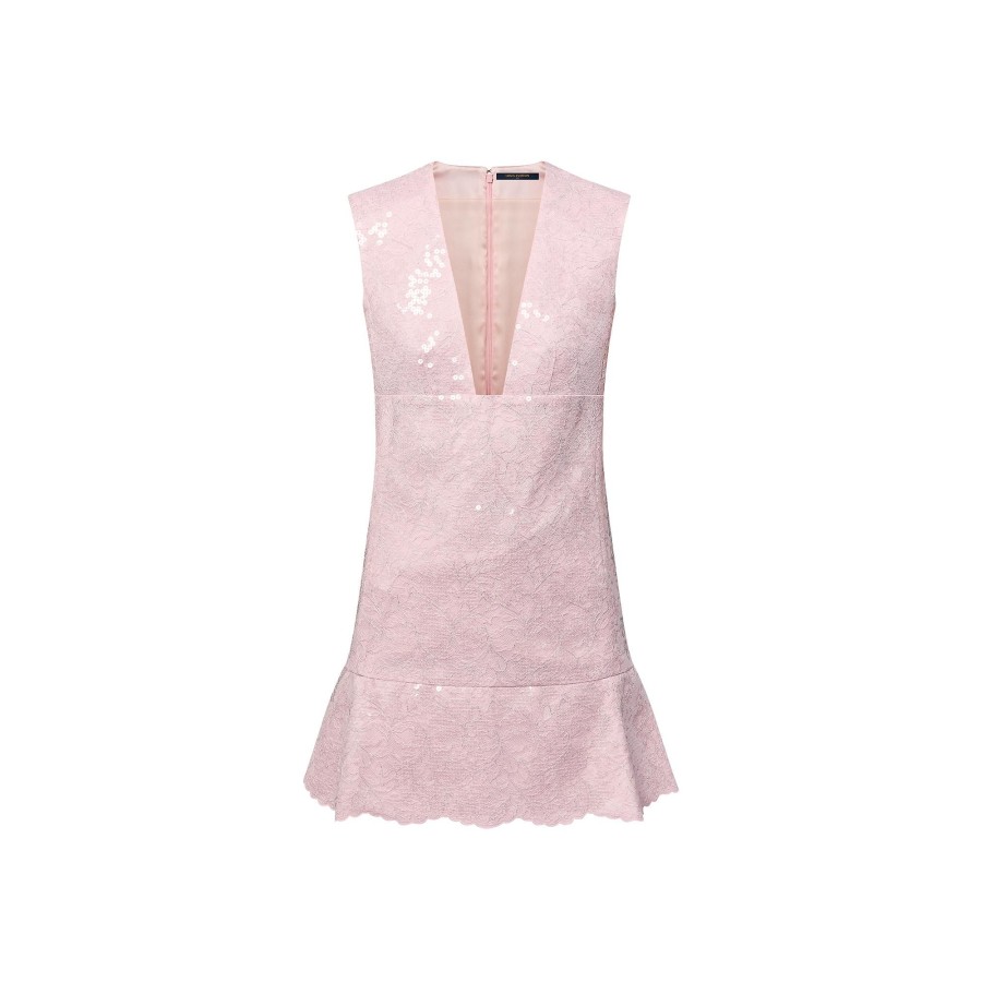 Donna Louis Vuitton Abiti | Miniabito In Pizzo Con Paillettes Rose