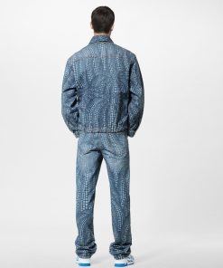 Uomo Louis Vuitton Capispalla E Cappotti | Lv X Yk Giubbotto In Jeans Con Motivo Pumpkin All-Over