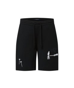 Uomo Louis Vuitton Pantaloni | Shorts Con Motivo Multi-Tools Ricamato