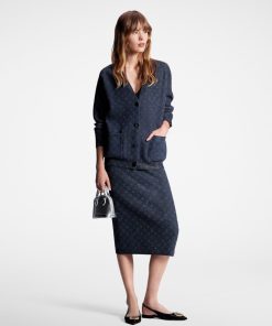 Donna Louis Vuitton Maglieria | Cardigan In Maglia Con Motivo Monogram E Glitter