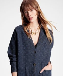 Donna Louis Vuitton Maglieria | Cardigan In Maglia Con Motivo Monogram E Glitter