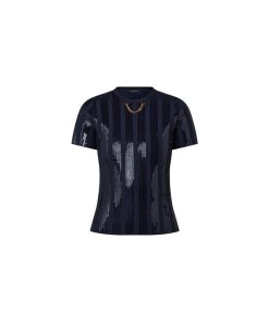 Donna Louis Vuitton Camicie E T-Shirt | T-Shirt Con Righe In Paillettes