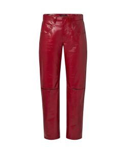 Donna Louis Vuitton Pantaloni | Pantaloni In Pelle Con Spacchi Grenat Fonce