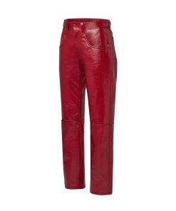 Donna Louis Vuitton Pantaloni | Pantaloni In Pelle Con Spacchi Grenat Fonce