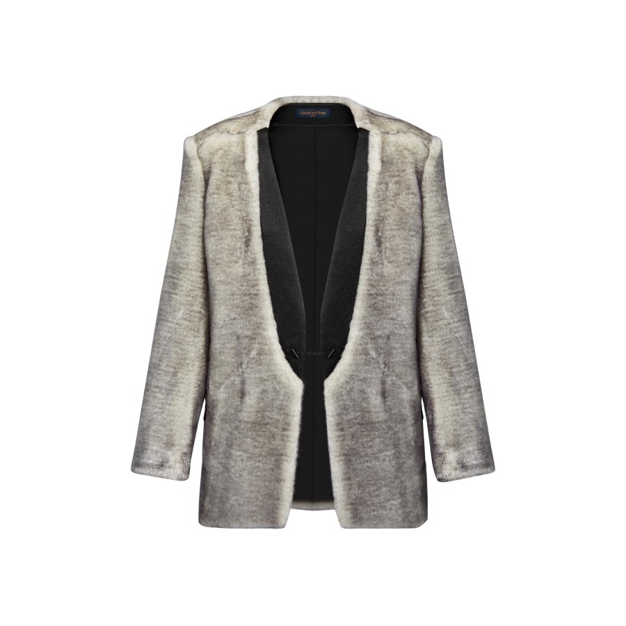 Donna Louis Vuitton Cappotti E Giacche | Blazer In Pelliccia Ecologica Con Revers In Satin