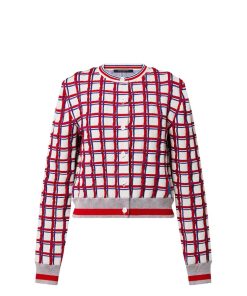 Donna Louis Vuitton Maglieria | Cardigan Con Motivo A Quadri 3D In Jacquard