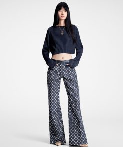 Donna Louis Vuitton Pantaloni | Jeans Boot-Cut Con Motivo Monogram