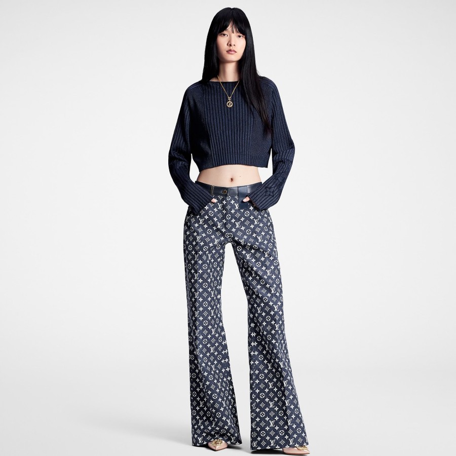 Donna Louis Vuitton Pantaloni | Jeans Boot-Cut Con Motivo Monogram