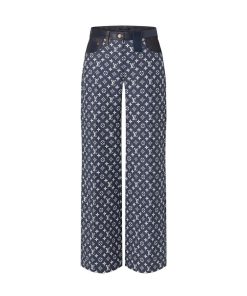 Donna Louis Vuitton Pantaloni | Jeans Boot-Cut Con Motivo Monogram