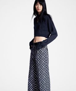 Donna Louis Vuitton Pantaloni | Jeans Boot-Cut Con Motivo Monogram