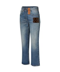 Donna Louis Vuitton Pantaloni | Jeans Con Applicazione In Tela Monogram