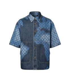 Uomo Louis Vuitton Camicie | Giacca A Camicia In Denim A Maniche Corte