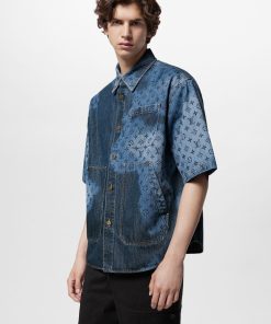 Uomo Louis Vuitton Camicie | Giacca A Camicia In Denim A Maniche Corte