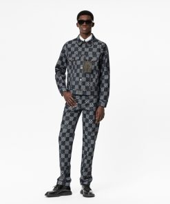 Uomo Louis Vuitton Capispalla E Cappotti | Giacca In Denim Con Motivo Damier Distorted