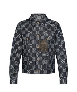 Uomo Louis Vuitton Capispalla E Cappotti | Giacca In Denim Con Motivo Damier Distorted