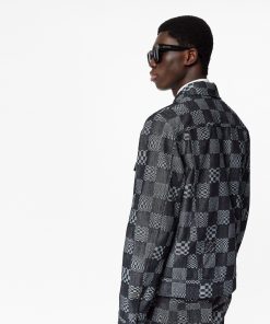 Uomo Louis Vuitton Capispalla E Cappotti | Giacca In Denim Con Motivo Damier Distorted