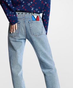 Donna Louis Vuitton Pantaloni | Jeans In Denim Sbiancato