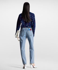 Donna Louis Vuitton Pantaloni | Jeans In Denim Sbiancato