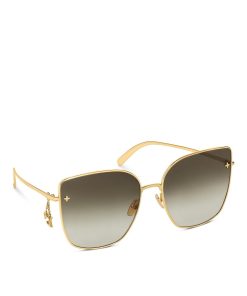 Donna Louis Vuitton Occhiali Da Sole | Occhiali Da Sole Lv Charm Cat-Eye Gold