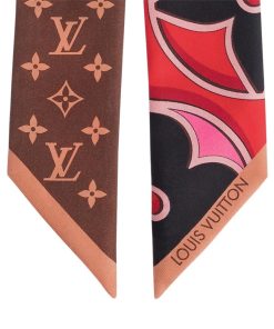 Donna Louis Vuitton Foulard In Seta E Bandeaux | Bandeau Lv Duality Marrone