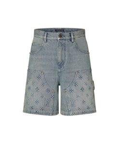 Uomo Louis Vuitton Pantaloni | Shorts In Denim In Stile Workwear