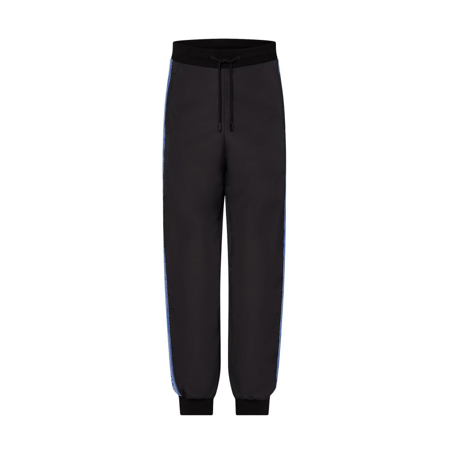 Uomo Louis Vuitton Pantaloni | Pantaloni Da Jogging In Nylon Con Righe E Motivo Fair Isle