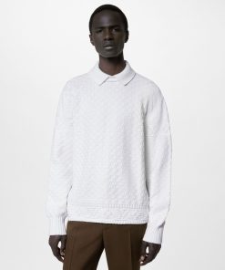 Uomo Louis Vuitton Maglieria E Felpe | Pullover In Lana Con Motivo Damier E Iniziali Lv