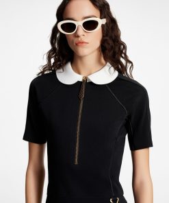 Donna Louis Vuitton Abiti | Abito In Jersey Tecnico Con Colletto Peter Pan