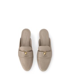 Donna Louis Vuitton Mocassini E Ballerine | Mocassino Aperto Sul Retro Lv Capri Grigio