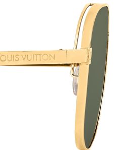 Uomo Louis Vuitton Occhiali Da Sole | Occhiali Da Sole Lv Rise Metal Pilot Oro