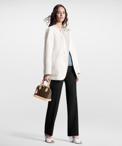 Donna Louis Vuitton Cappotti E Giacche | Blazer Asimmetrico In Velluto Con Dettagli In Pelle