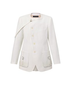 Donna Louis Vuitton Cappotti E Giacche | Blazer Asimmetrico In Velluto Con Dettagli In Pelle