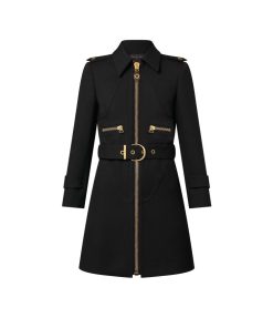 Donna Louis Vuitton Cappotti E Giacche | Cappotto In Tessuto Natte Di Lana Con Cintura