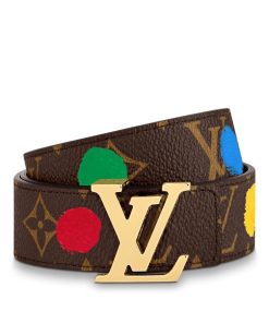 Donna Louis Vuitton Cinture | Lv X Yk Cintura Lv Initiales Painted Dots 30 Mm Reversibile