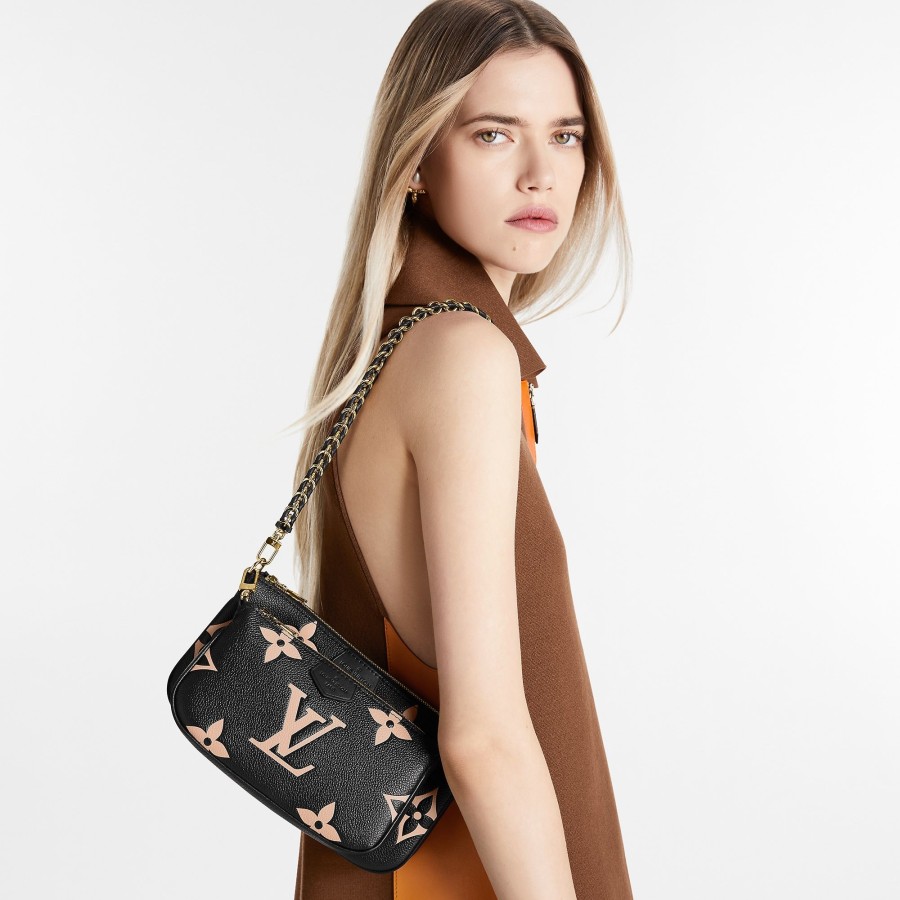 Donna Louis Vuitton Selezione Di Borse In Pelle | Multi Pochette Accessoires Nero/Beige