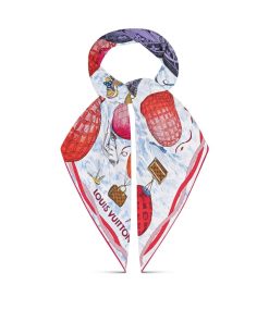 Donna Louis Vuitton Foulard In Seta E Bandeaux | Foulard Up And Away 90 Blu