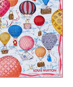 Donna Louis Vuitton Foulard In Seta E Bandeaux | Foulard Up And Away 90 Blu