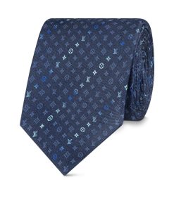 Uomo Louis Vuitton Cravatte E Fazzoletti Da Taschino | Cravatta Gradient Monogram Bands Blu Marine