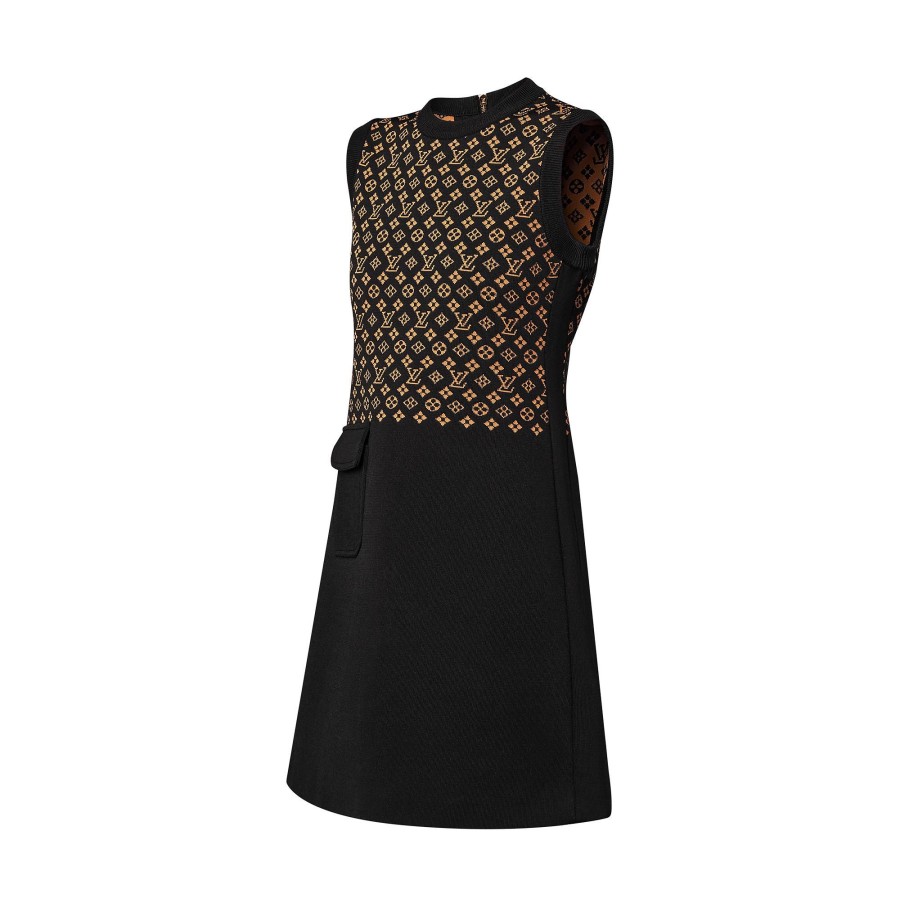 Donna Louis Vuitton Abiti | Abito In Maglia Con Motivo Monogram In Jacquard