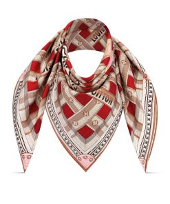 Donna Louis Vuitton Foulard In Seta E Bandeaux | Foulard Lv Details 90 Rouge