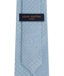 Uomo Louis Vuitton Cravatte E Fazzoletti Da Taschino | Cravatta Mixed Monogram Blu Chiaro