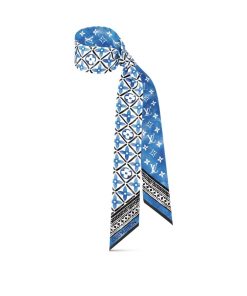 Donna Louis Vuitton Foulard In Seta E Bandeaux | Bandeau Monogram Flower Tile Bb Blu