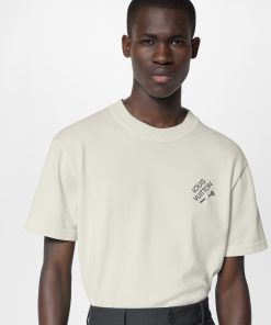 Uomo Louis Vuitton T-Shirt E Polo | T-Shirt Con Firma Blanc